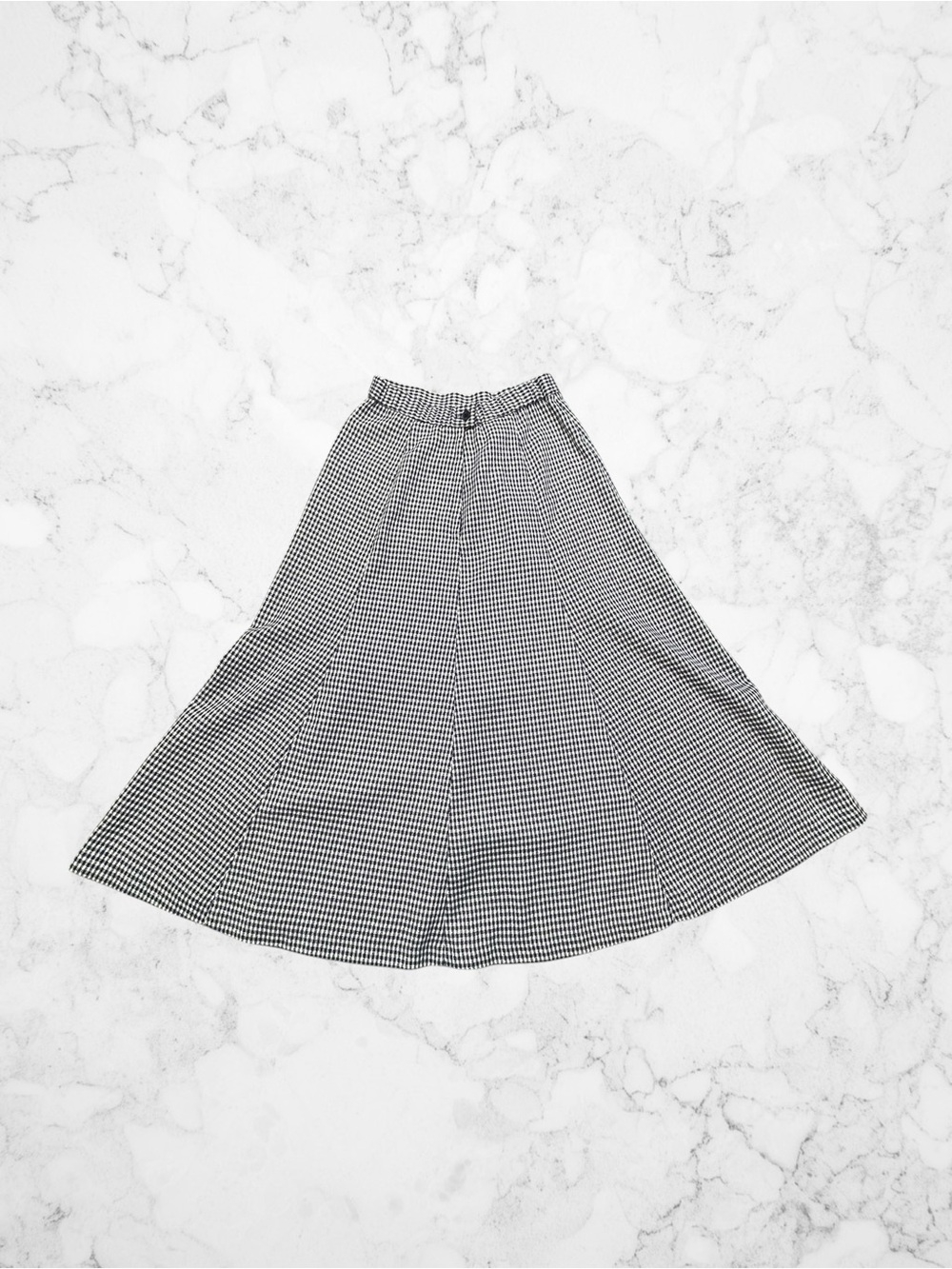 Koret Vintage Black and White Houndstooth Gingham A-Line Midi Skirt Size 8 ILGWU